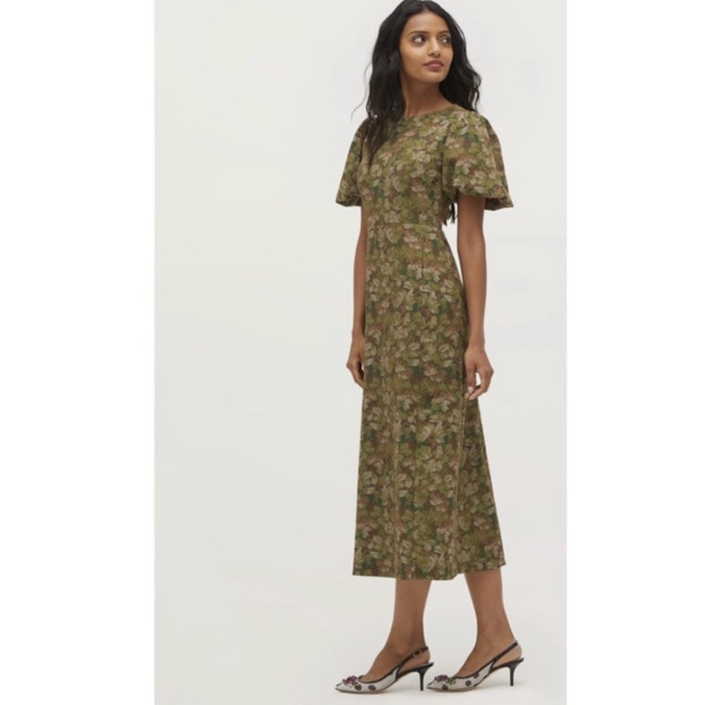 Hill House Green Midi Sundress with Flutter Sleeves